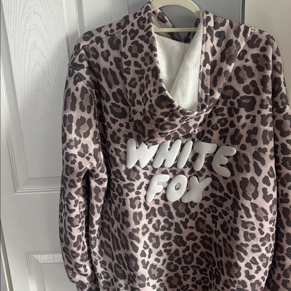 White Fox Leopard Print Hoodie - Picture 2 of 2